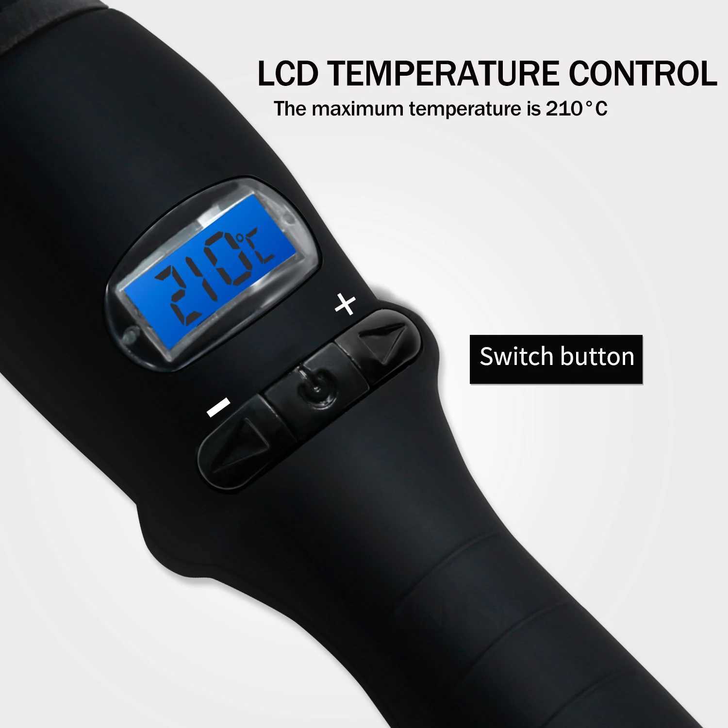 Professional Curling Iron Wand Ceramic 1/2-1 Inch Tapered Hair Curling Iron LCD Display 2 Heat Setting Dual Voltage Hair stylerM240709
