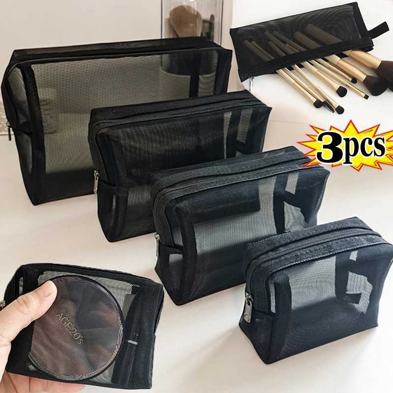 Clear Medh Bagd 1/3pcd Codmetic cmall Large Black Makeup Bag Portable Travel Toiletry Organizer Cade Lipdtick ctorage PouchCL240708