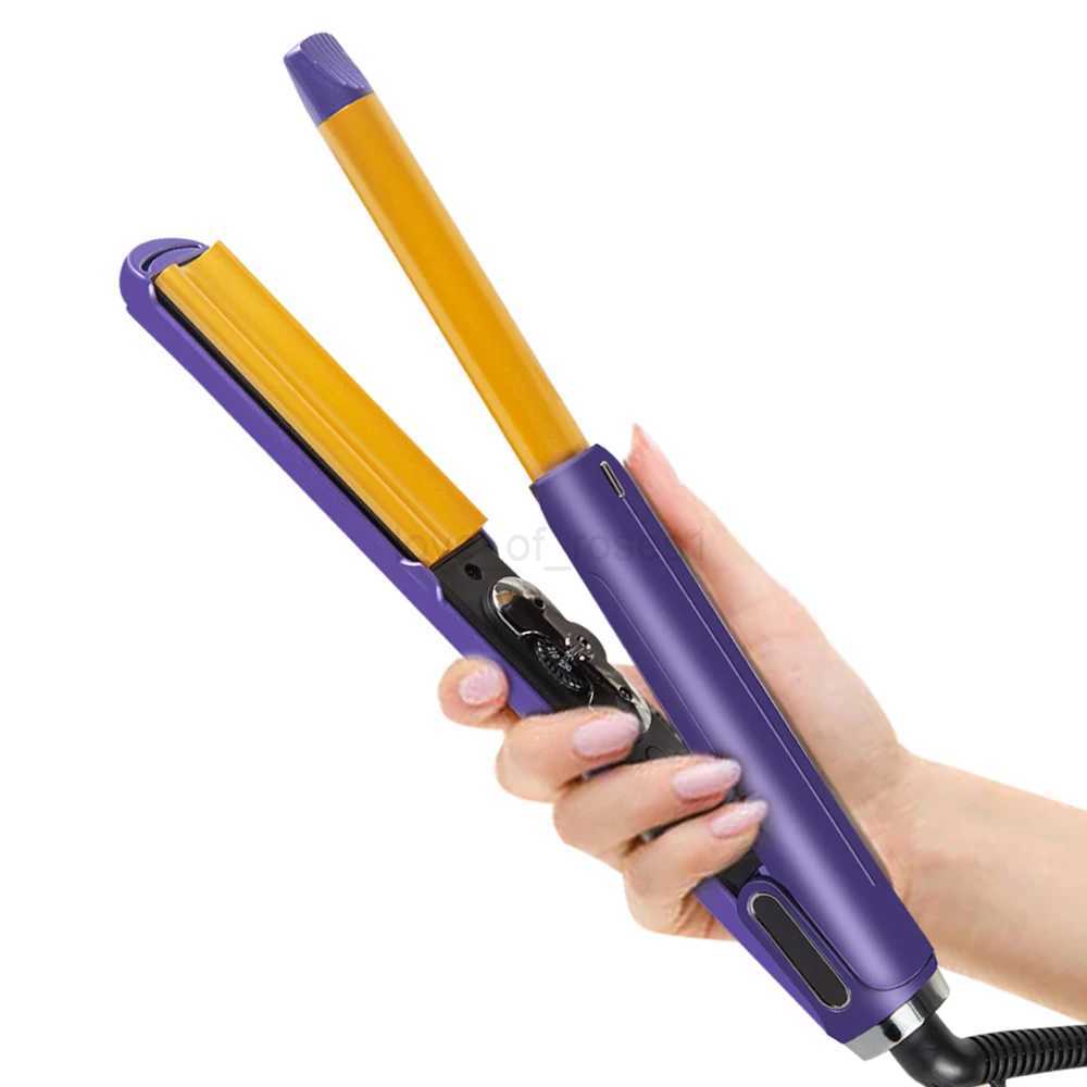 Multifunction Curved Plate Curling Irons Tourmaline Ceramic Hair Straightener Curler 240 Salon Hair Waves Waver 110-240VZ240709