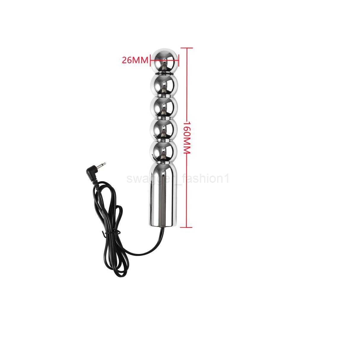 Electric Shock Metal Butt Plug Bi-polar Electro Stimulation Large Anal Beads Plug Prostate Massage Vagina Unit Control Sexe ToyB240708