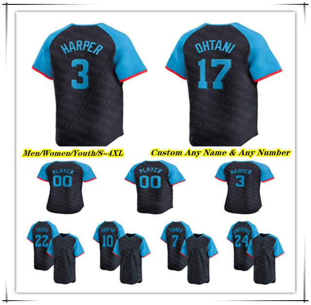 2024 All-Star Baseball Jersey Shohei Ohtani Fernando Tatis Ronald Acuna Jr Elly De La Cruz Christian Yelich Pete Alonso Harper Paul Skenes Logan Webb CJ Abrams Arenado