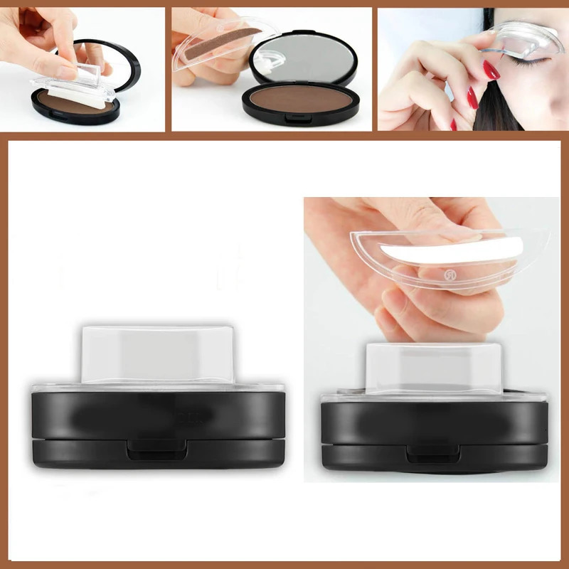 Natural Arched Eyebrow Stamp Brow Stamps Powder Pallette Delicated Beauty Makeup Tool Eyebrow Powder seal P367 240709