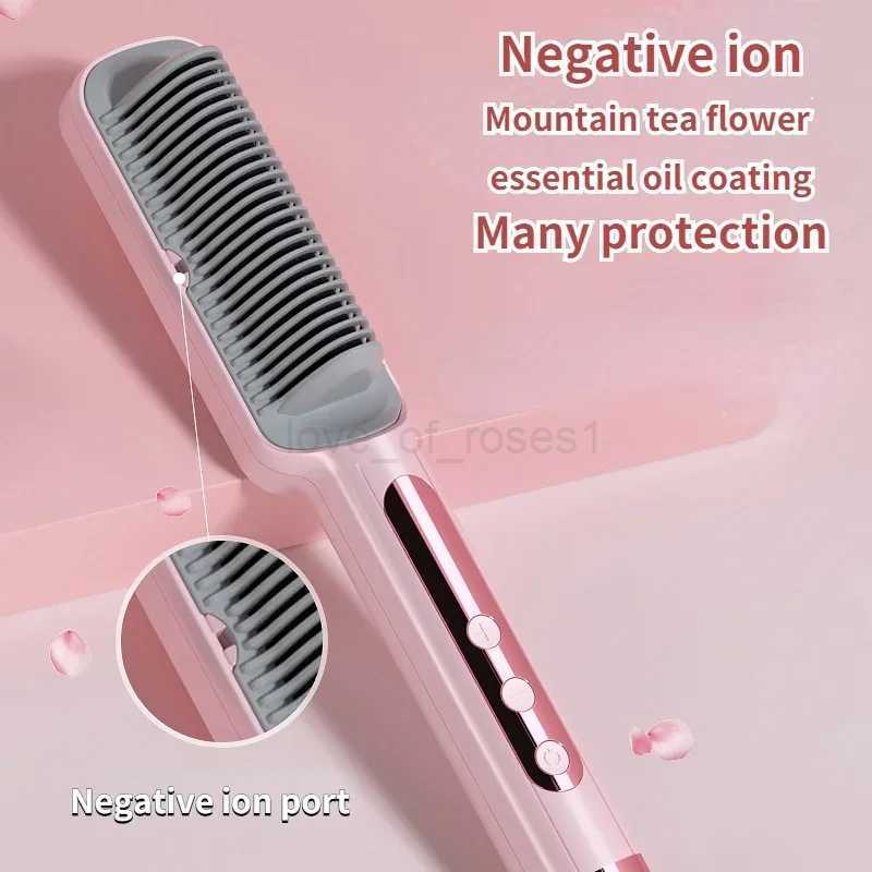 Dual-use Negative Ion Hair Straightning Comb Curly Straight Three-in-one Fashion Electric Hair Comb Hair Straight CombM240709