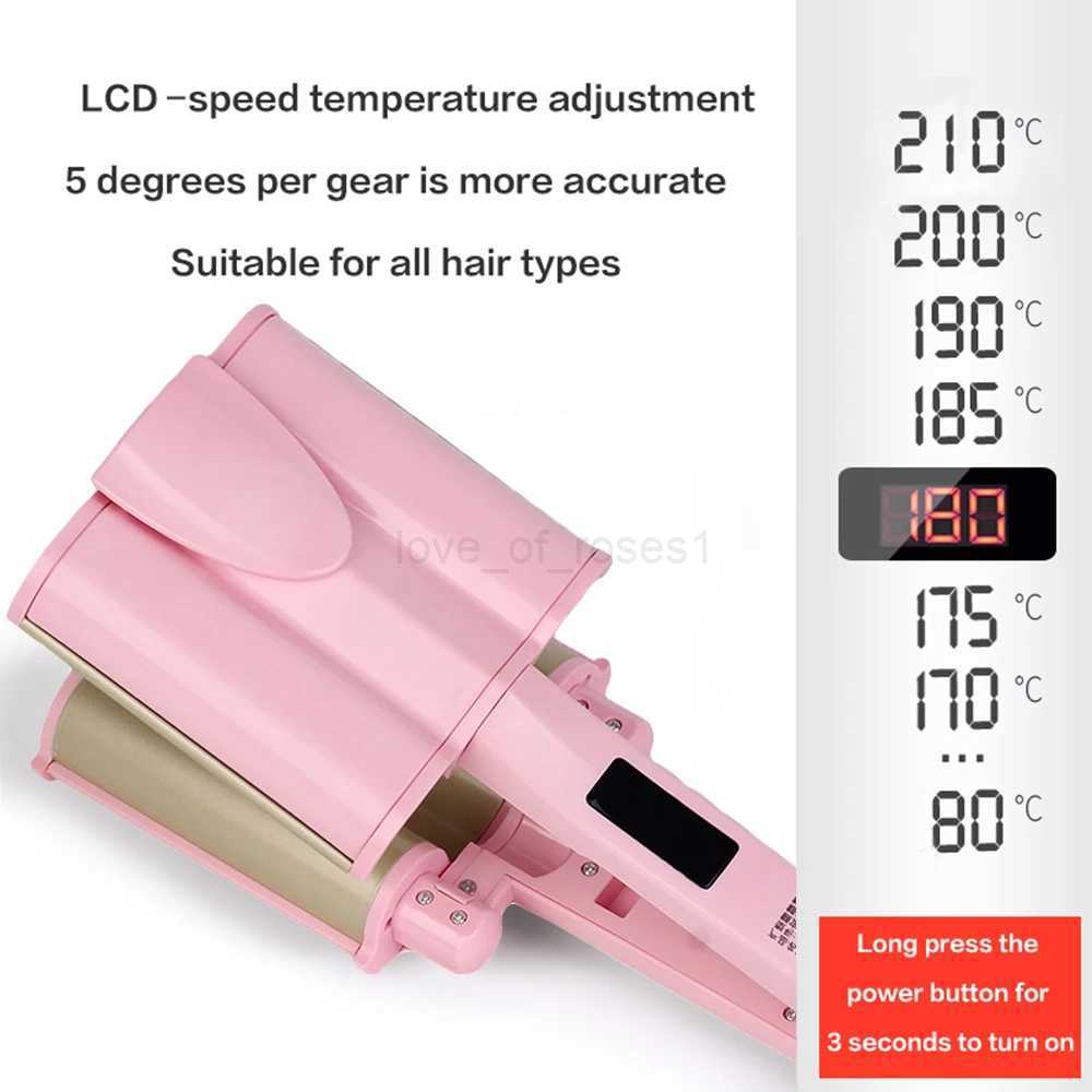 Professional Curling Iron 26/32mm 3 Barrel Curler Roll Curls Big Wave Curling Iron Ceramic Curly Hair Waving Styling ToolsM240709