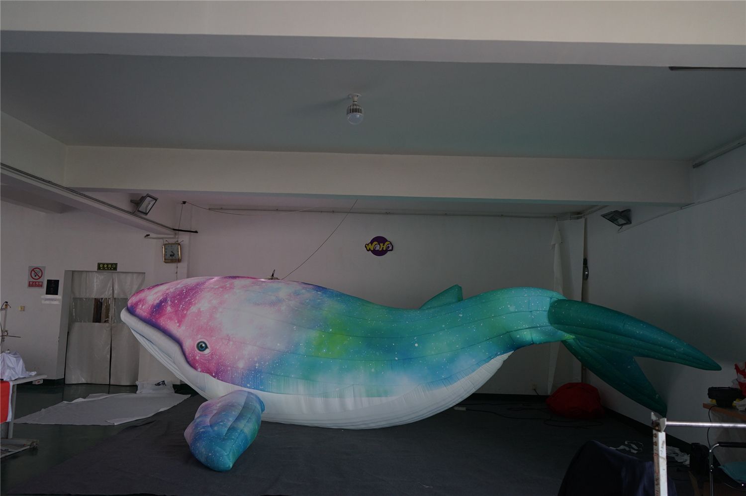 5 m Length Colorful Giant Inflatable Whale With LED Strip For City or Party Show Decoration 26562