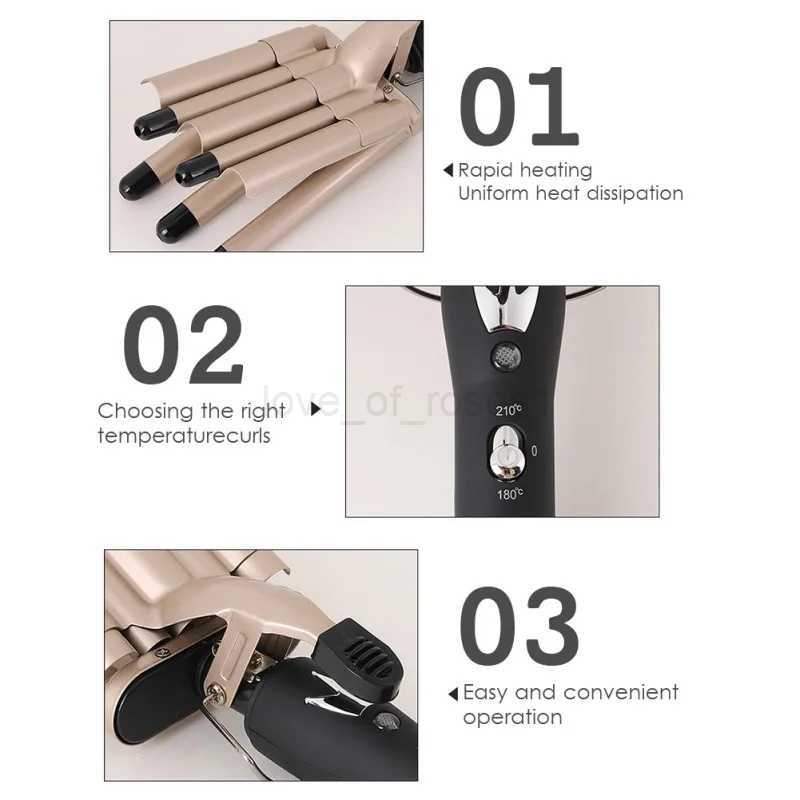 Professional Ceramic 5 Barrel Curling Iron Styler Hair Waver Styling 17mm Wand Hair Curler Heating Curlers Crimper ToolsM240709