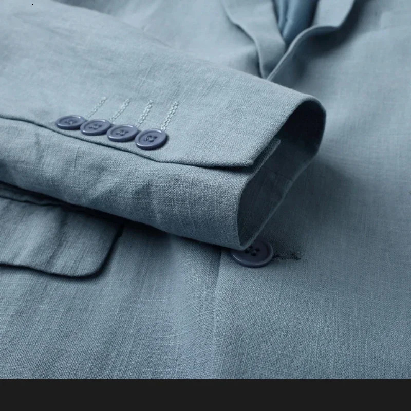 Mens COTTON Linen Casual Blazer Slim Fit Suit JacketSuitable for Spring and Autumn Polyester Lining Plus Size M-6XL 240626