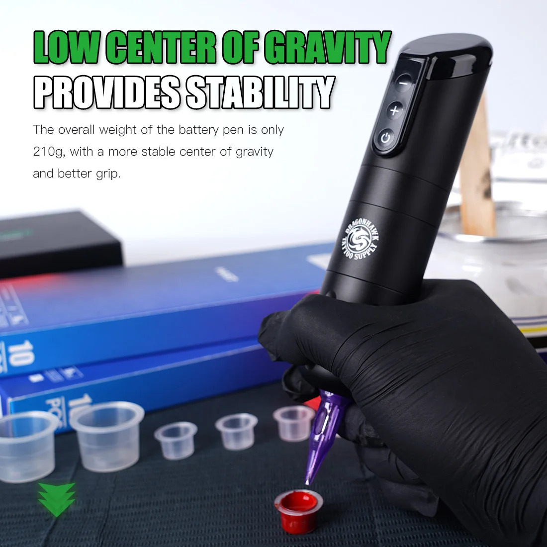 Dragonhawk X2 Wireless Tattoo Machine Pen High Capacity Battery Body Art anent Accessories for Beginner Tattoo Supply 240708