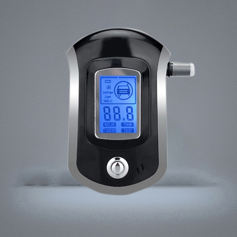 Professional Digital Breath Alcohol Tester Breathalyzer Dispaly with 11 Mouthpieces AT6000 LCD Display DFDF
