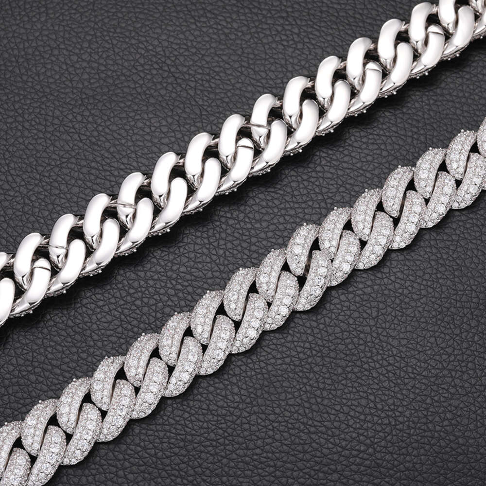 Hip Hop Mens Jewelry Cubana Pass Diamond Tester 18mm Iced Out Moissanite Cuban Link Chain Necklace with Gra Certificate