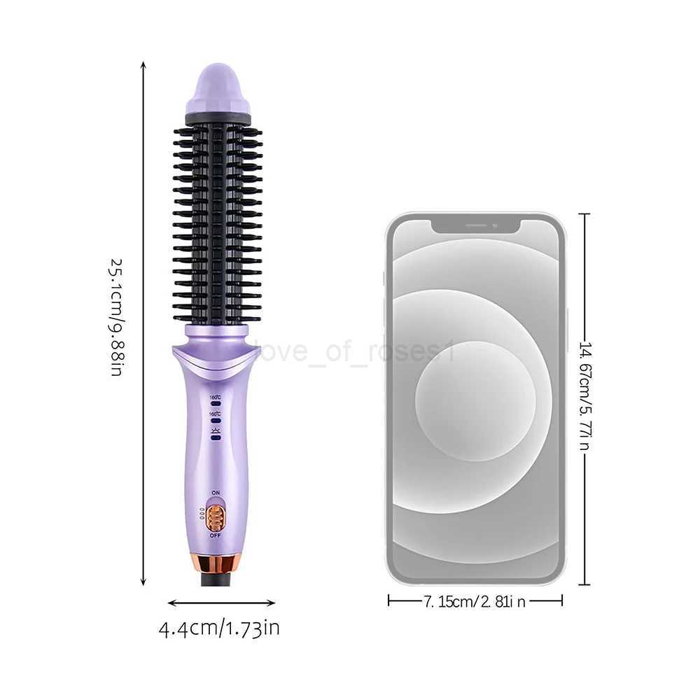 Ceramic Curling Iron Brush for Travel 3/4 Inch Heated Curling Brush Heated Tourmaline Ceramic Barrel for Short Long HairM240709