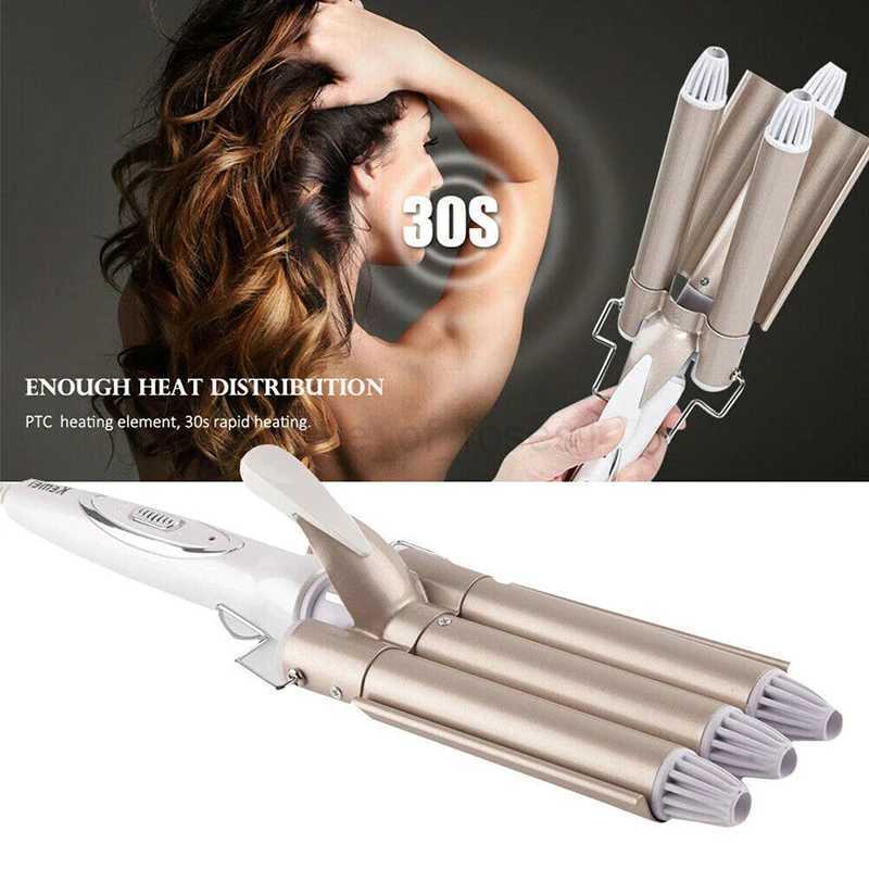 Corrugation Curling Iron Triple Curling Iron Ceramic Styler Professional Hairdressing Tool Hair Straightener Electric Hair StyleM240709