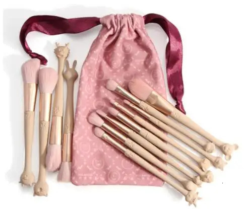 Makeup Brush Set with Flannel Bag Beauty Tools Factory Direct Sales MAANGE 12 Cute Pet 240708