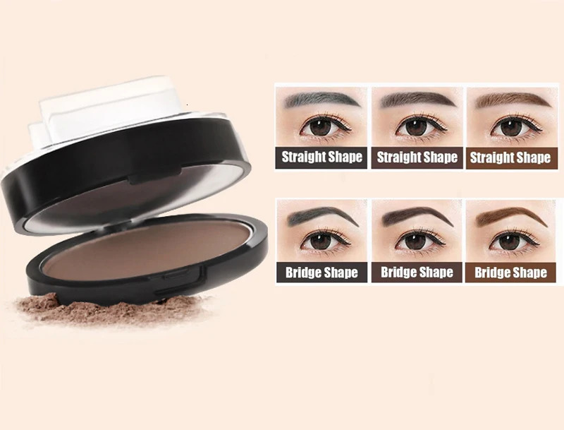 Natural Arched Eyebrow Stamp Brow Stamps Powder Pallette Delicated Beauty Makeup Tool Eyebrow Powder seal P367 240709