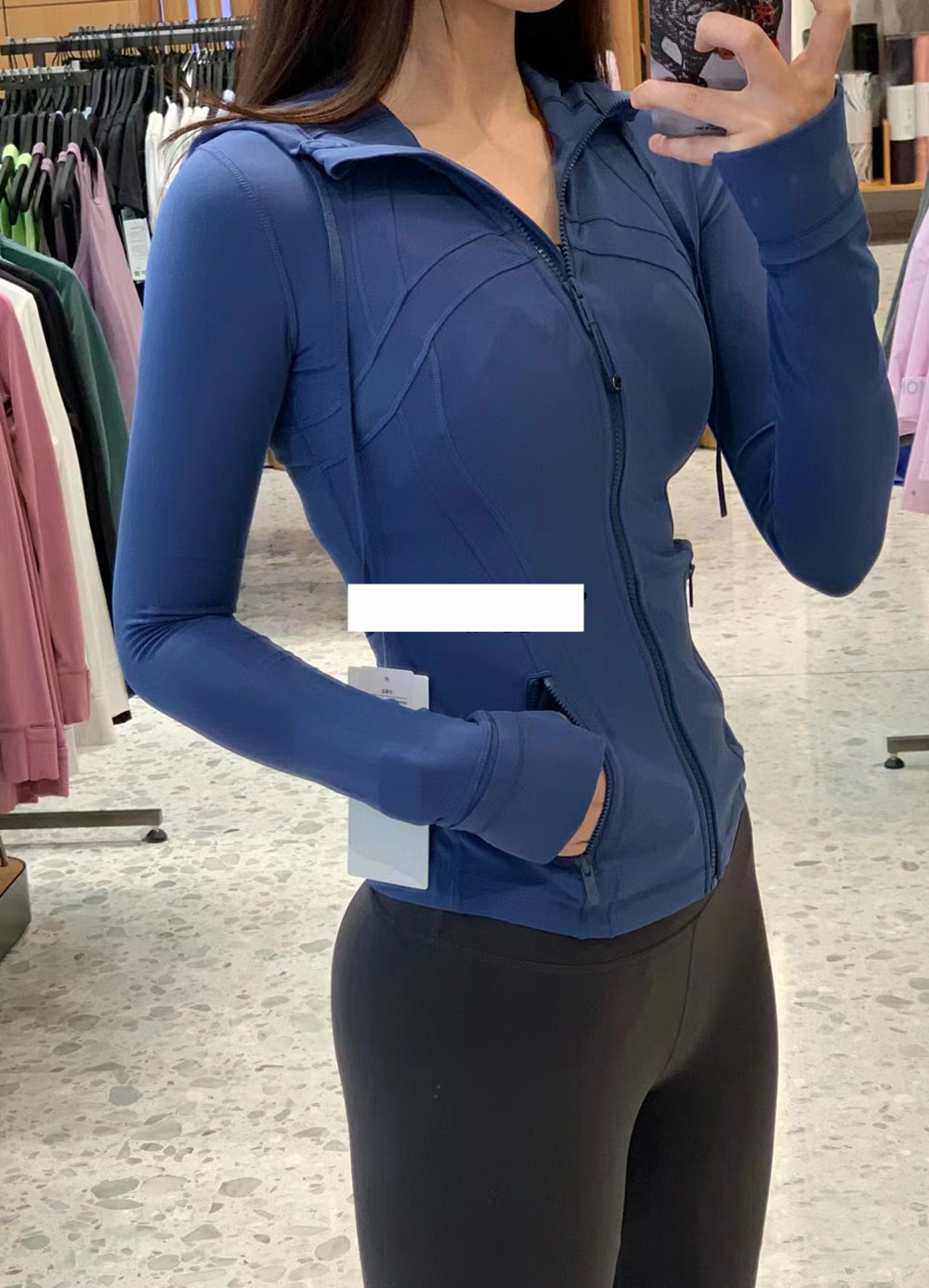 LM-079 Womens Yoga hooded Jacket Outfit Ninth lingerie Doule Line Sports Shaping Waist Fitness Jackets Jogging Sportswear Lady Girl