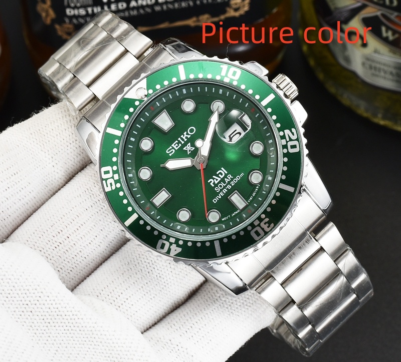 Seik Wrist Watches for Men 2024 Mens Watches Three needles Quartz Watch High Quality Top Luxury Brand With calendar function Clock Fashion Rubber Strap Montre de