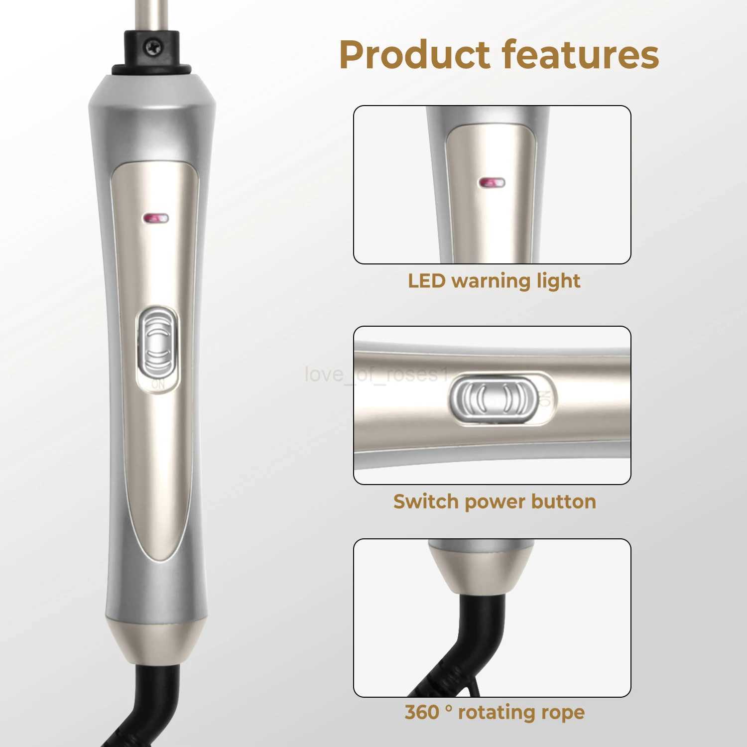 Hair Curling Iron 9mm Curler Wand Professional Curly Tongs Ceramic Electric Hair Curler Salon Styling Tools Small Crimping IronM240709