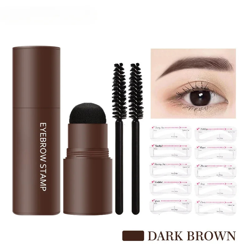Eyebrow Enhancers Reusable Head Eyebrow Powder Stencil Makeup Shadow Stick One Step Shaping Long Lasting Decorate Hairline b240709