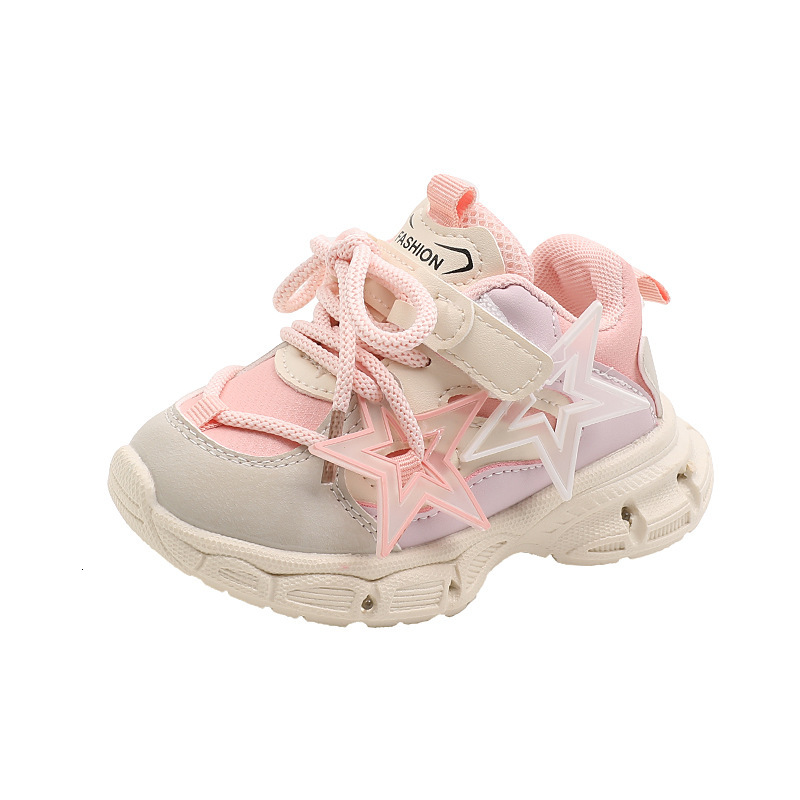 Children's sports with lights on: 1-6 3 years old, boys' dad girls' running shoes, non slip soft soles, and trendy toddler walking shoe