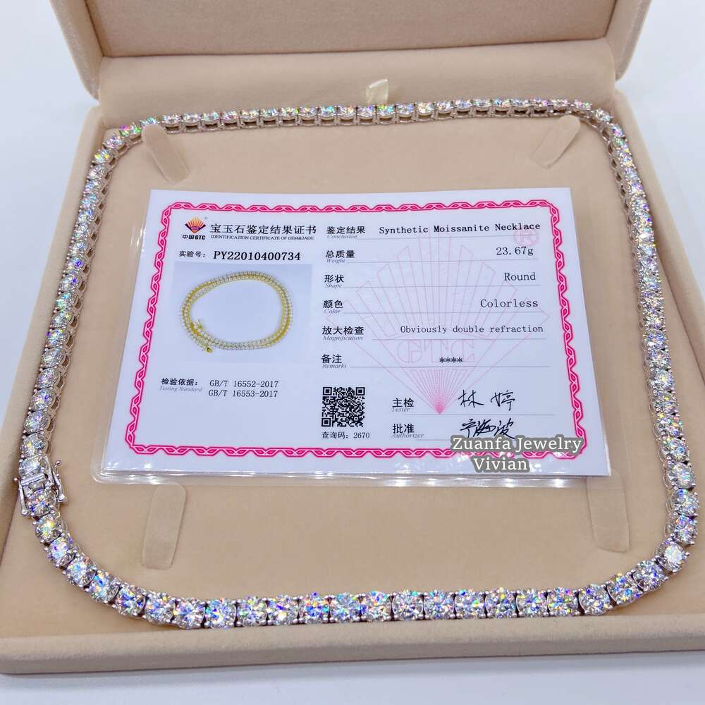 5mm Chain Bracelet in Stock Silver Moissanite Diamond Chains Fine Jewelry Tennis