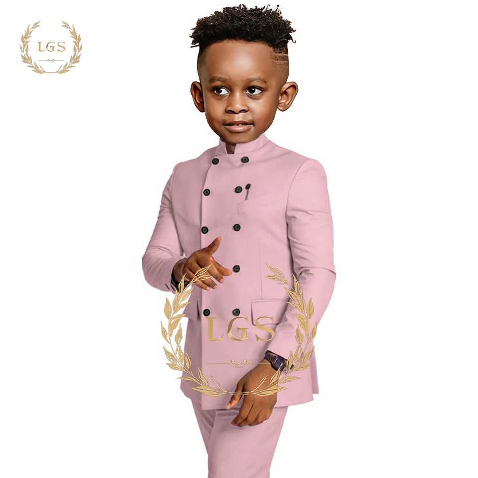 Suits Indian Style Double Breasted Boys Suit - Jacket and Pants 2 Piece Set - Stylish Design for Parties Events and Casual Occasions