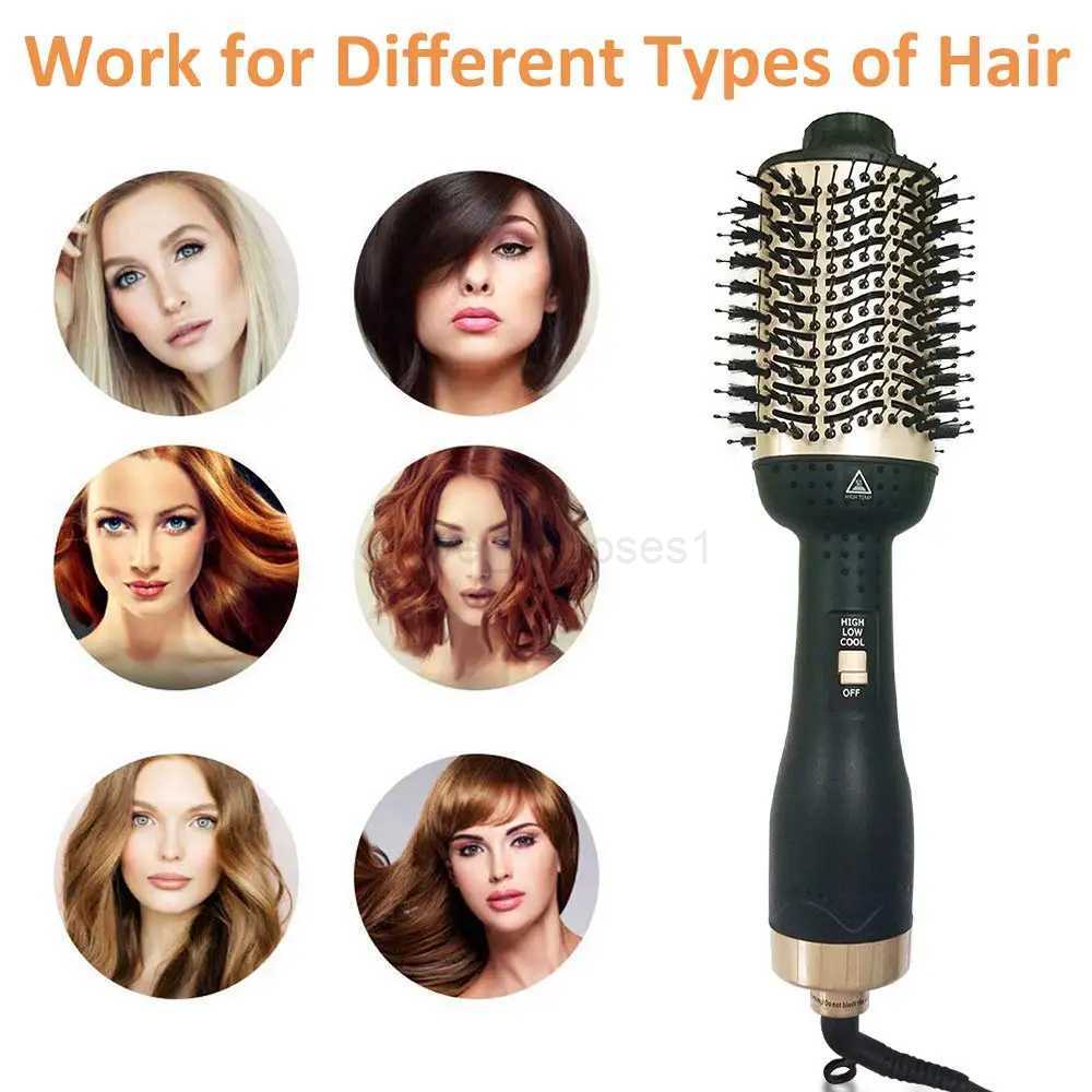 Hair Dryer Brush One-Step Hair Dryer Premium Hot Air Brush With Negative Ion Generator 4 in 1 Hot Air Brush with Fast DryingM240709