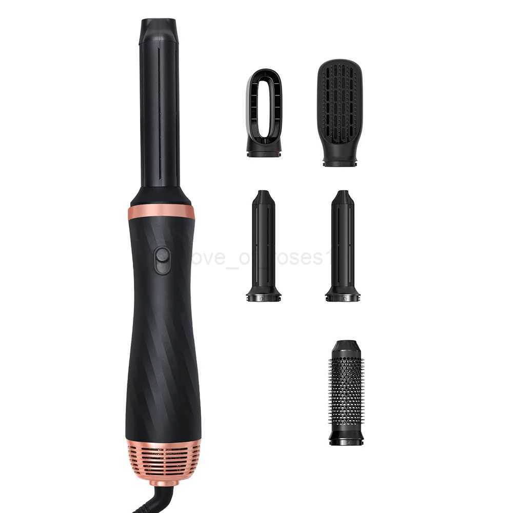 Multifunctional Hair Dryer 5 in 1 Electric Comb Negative Ion Straightener Comb Curling Iron Detachable Heating Brush Hair DryerM240709