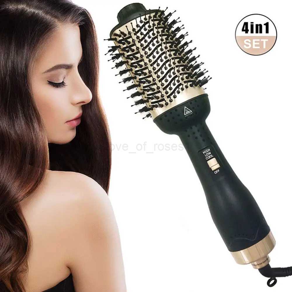 Hair Dryer Brush One-Step Hair Dryer Premium Hot Air Brush With Negative Ion Generator 4 in 1 Hot Air Brush with Fast DryingM240709