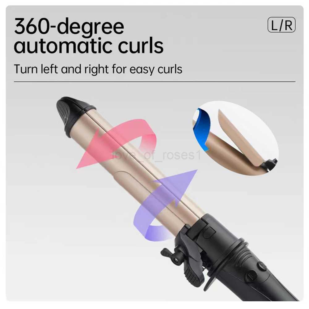 Automatic Rotation Hair Curler Straight Coil Two-In-One Straight Hair boardstick Electric Lazy Curling Perm LCD Digital DisplayZ240709