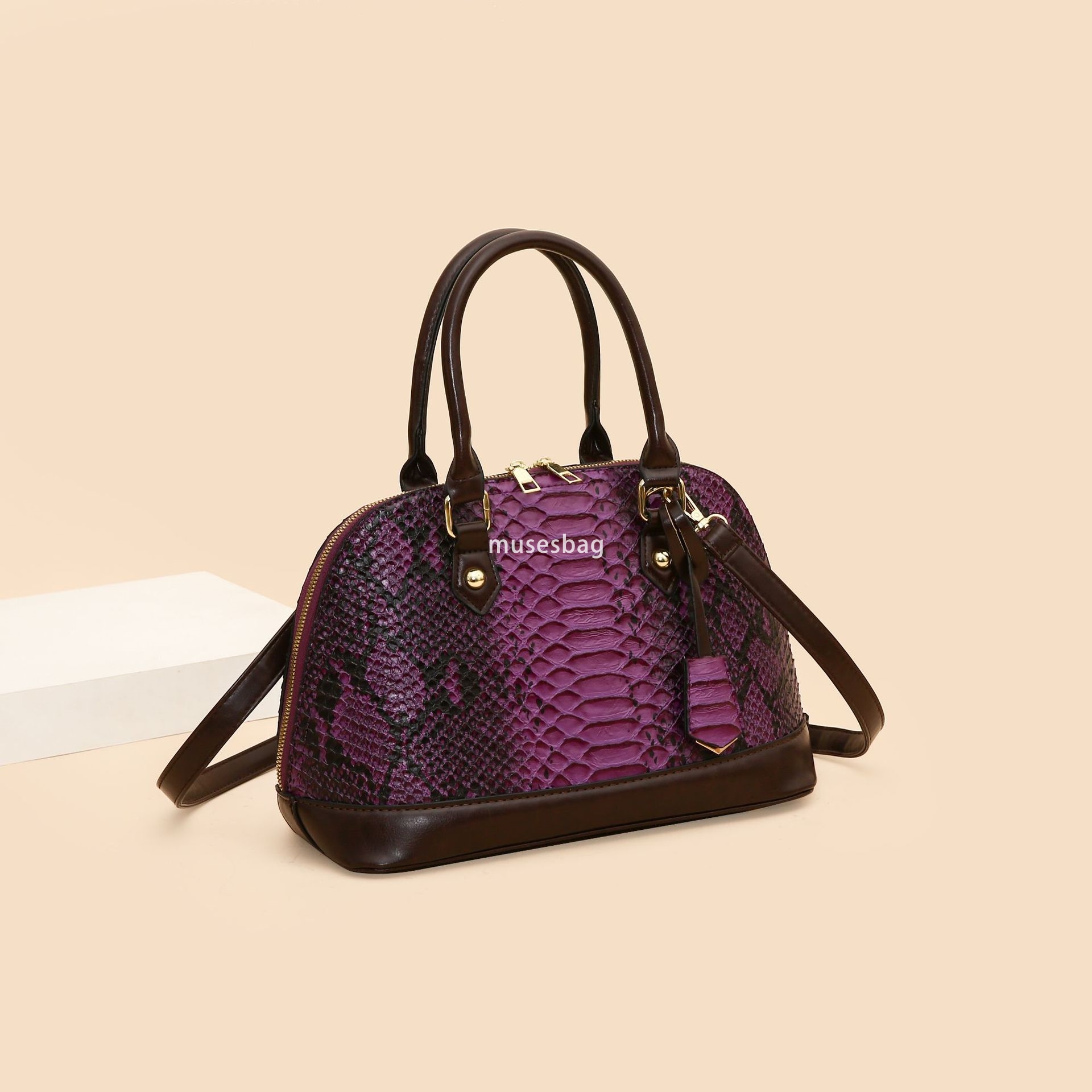 European and American retro women's bag shell bag shoulder bag women's bag fashionable and elegant large capacity casual and versatile
