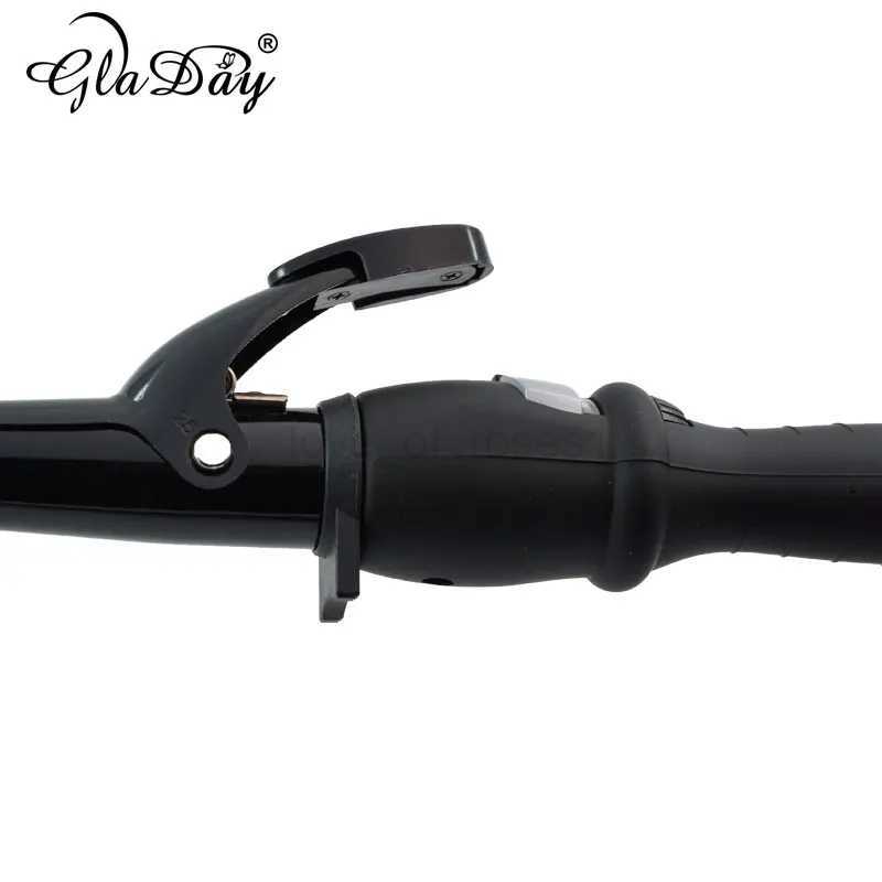 Digital Temperature Control Styling Tools Ceramic Cone Hair Curling Iron Tong Hair Curler Roller Curling Wand with ClipM240709
