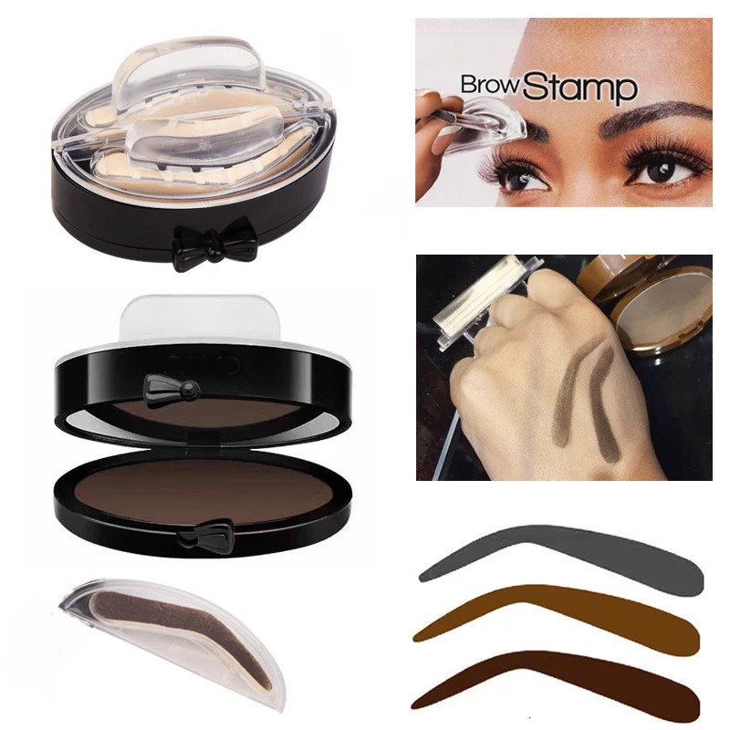 Natural Arched Eyebrow Stamp Brow Stamps Powder Pallette Delicated Beauty Makeup Tool Eyebrow Powder seal P367 240709