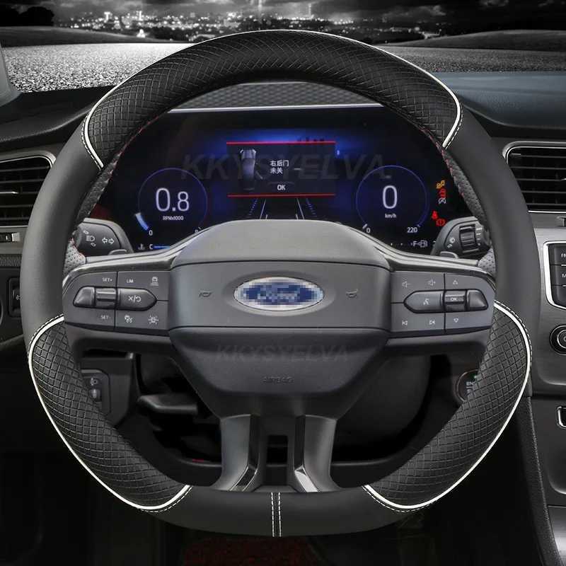 Steering Wheel Covers D Type Car Steering Wheel Cover For Ford Focus ST-Line Fiesta ST-Line 2018-2019 Fiesta ST 2019 Focus ST 2019-2020 Escort EVOS R240709