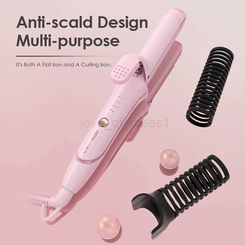 NOVUS 2 in 1 Hair Crimper Flat Iron Hair Straightener 3 Adjustable Temperature 30s Fast Warm-up 60 Min Auto-off Styling ToolM240709