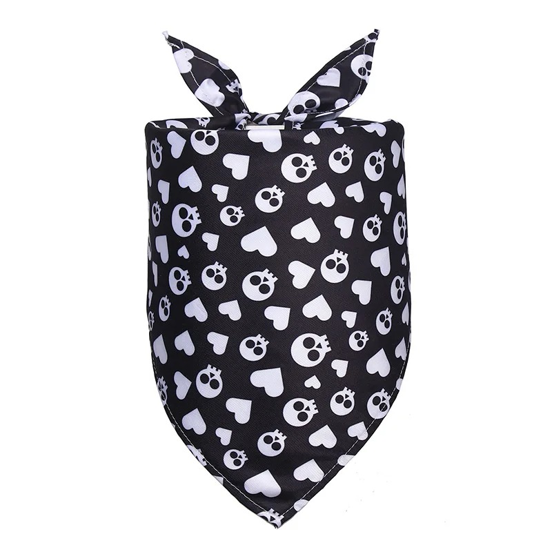 Halloween Pet Bandanas Collar for Dogs Cats Cotton Triangular Bibs Scarf Collar with Pumpkin Pattern for Puppy Accessories