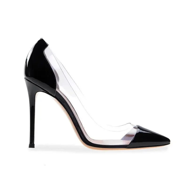 Women Pumps PVC Transparent High Heels Sexy Pointed Toe Leopard Grain Party Shoes Lady Thin Heels Pumps Size 40 240708