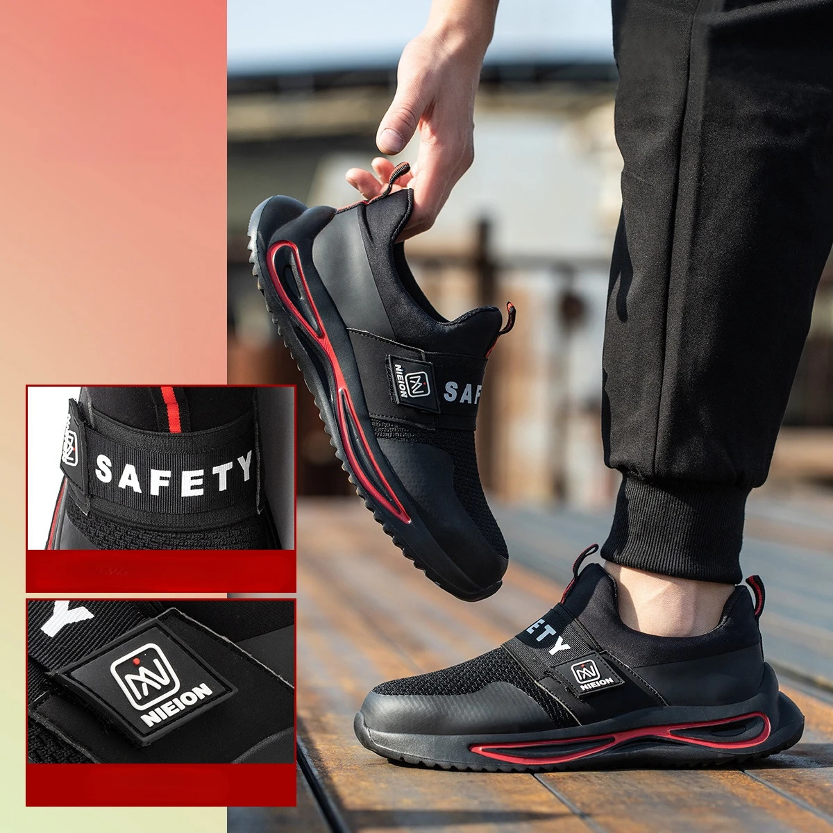 Man Safety Shoes Puncture-Proof Work Shoes Lightweight Breathable Casual Sneaker Women Protective 240703