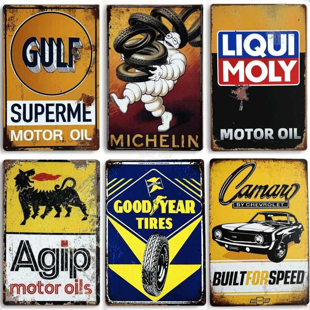 Vintage Agip Ngk Motor Oil Gas Racing Metal Tin Sign Art Poster Iron Plates Garage Bar Pub Club Man Cave Home Decor Wall DecorB240710