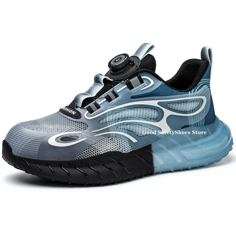 Men Sport Safety Shoes Cushion Work Sneakers AntiPuncture Breathable Boots Women Steel Toe Lightweight 240702 - view 7