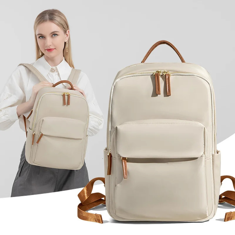 Womens travel backpack laptop bag suitable for 14/16 inch Oxford cloth large capacity waterproof and fashionable 240704