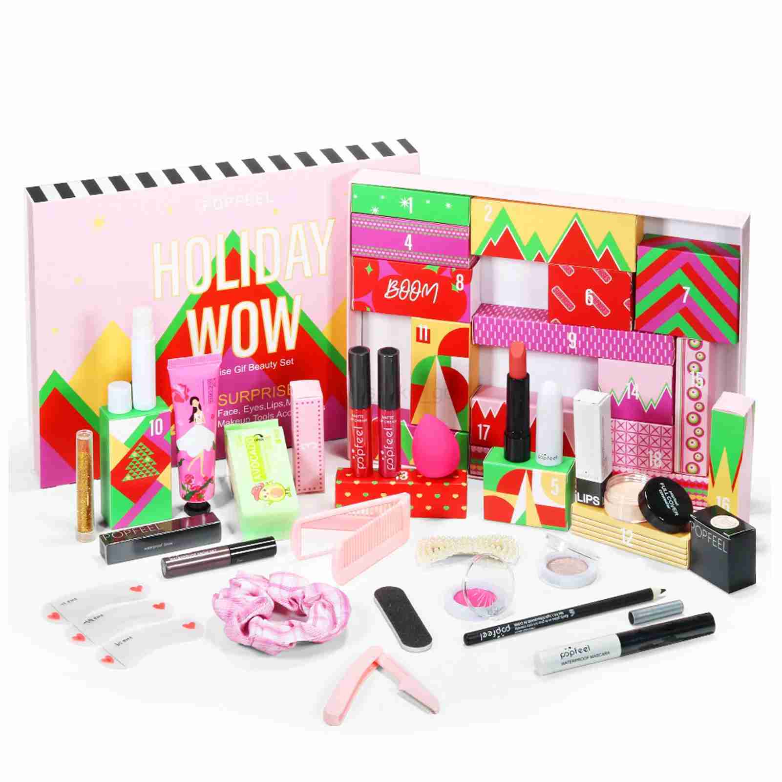 2022 Face Makeup Christmas Countdown Calendar Box Makeup Tools Countdown Calendar Gift Boxes Lipstick Eye Shadow Cosmetics Setzxx240709