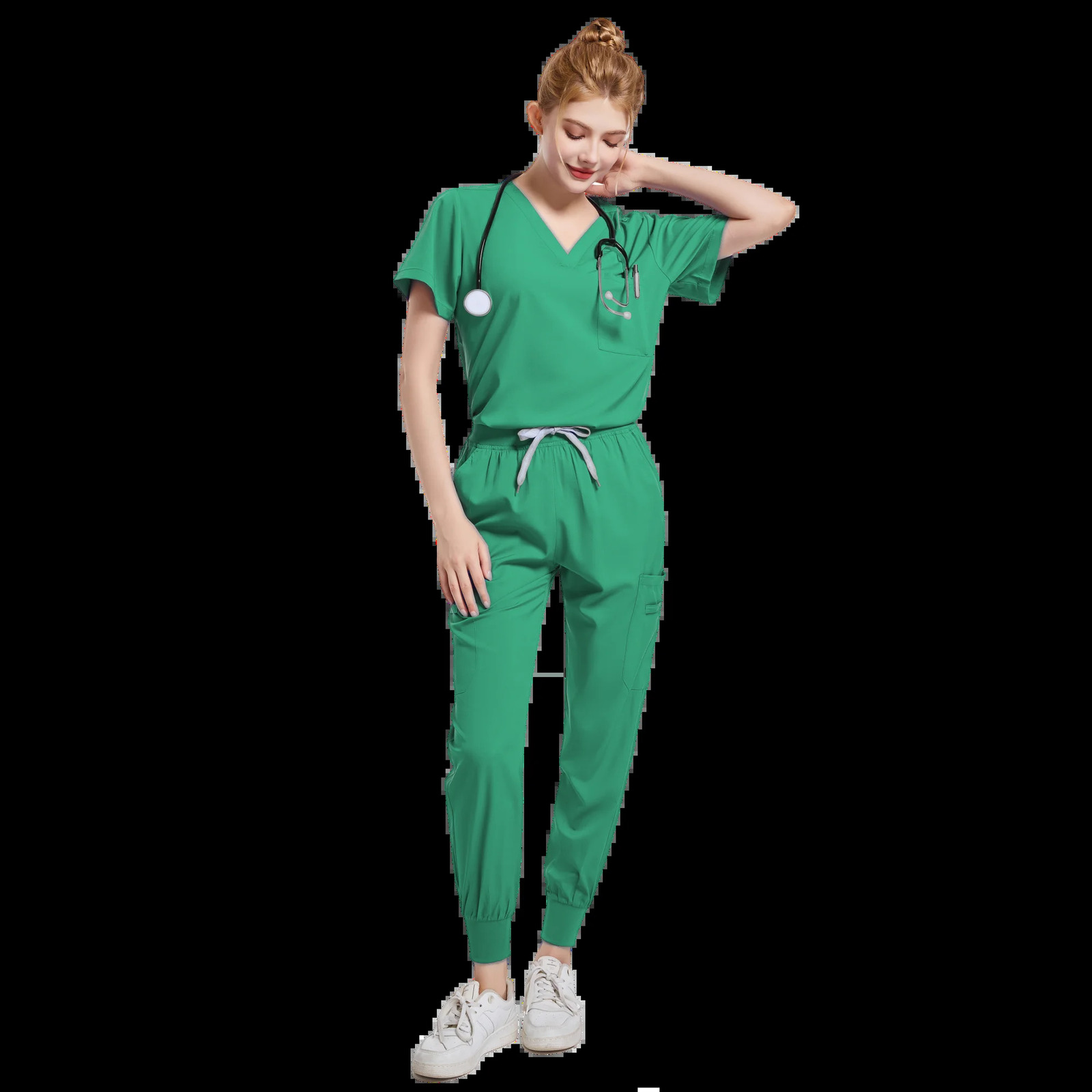 Spa Uniforms Women Scrubs Jogger Set Uniforms Scrub Top Pants Lab Coat Nurse Uniform Blouse e Femme Work Wears 240704