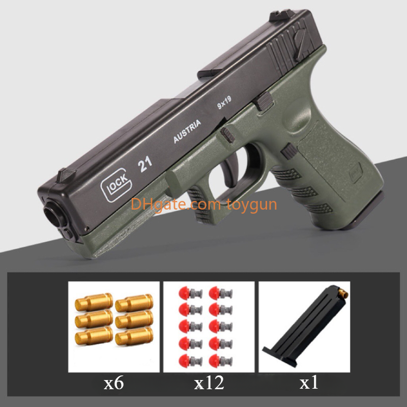 G21 Pistol Toy Guns Blaster Soft Bullet Pneumatic Blowback Toy Gun For Boys With Bullets Adults Outdoor CS Birthday Gifts