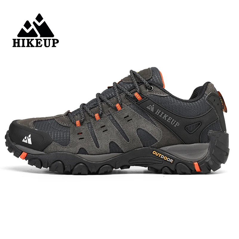 HIKEUP Arrival Leather Hiking Shoes Wear resistant Outdoor Sports Mens Shoes Lace Mens Shoes Climbing Hiking Hunting Sports Shoes 240710