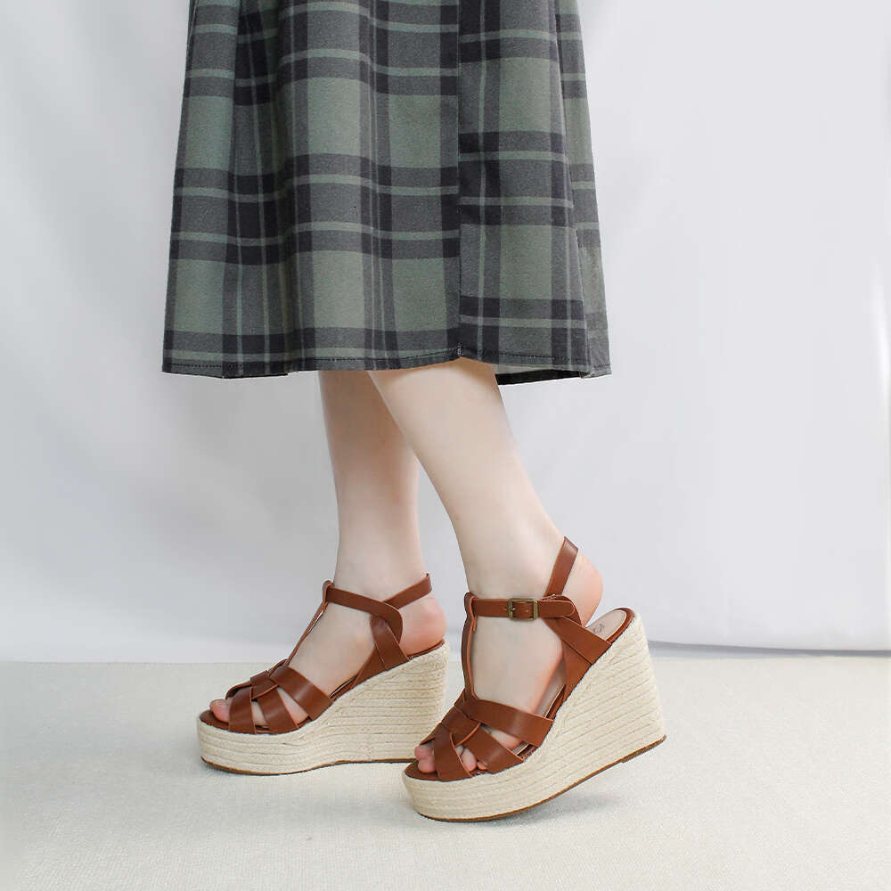 Women Elegant Sandal Gladiator Rome Designer Wedge High Heels Sandals Ankle Strap Platform Party Plus Size