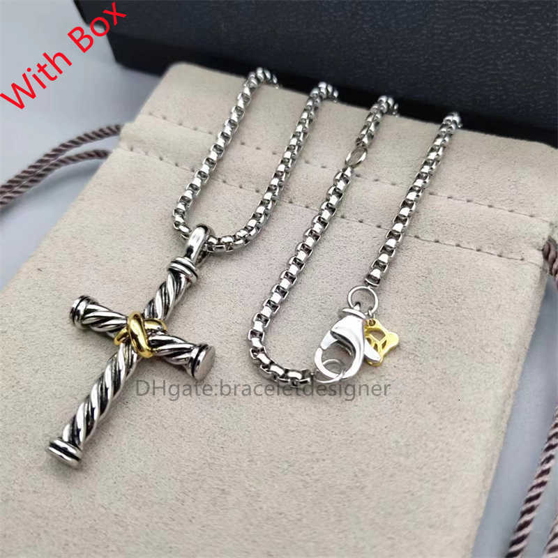 Jewelry Mens Necklace Pendant Jewlery Silver Retro Cable Cross Vintage Luxury Chains for Men Designer Necklaces Birthday Women Boys Party Christmas Gift