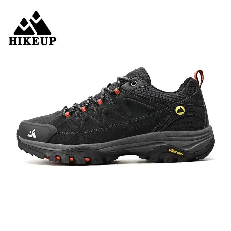 Hikeup leather mens outdoor hiking shoes tourism hiking sports shoes mountain climbing trails jogging shoes mens factory export 240710