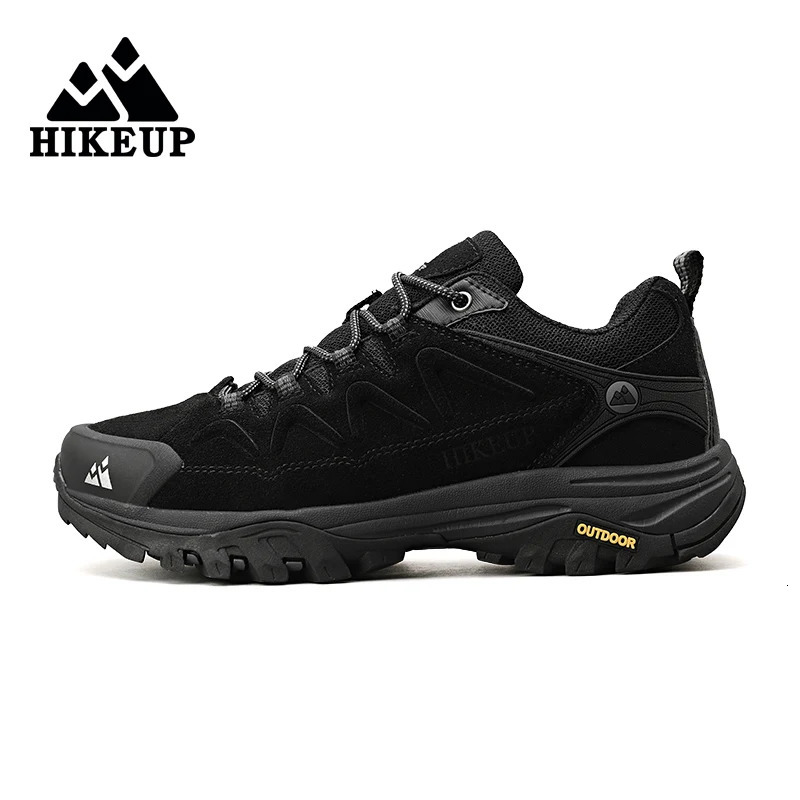 Hikeup leather mens outdoor hiking shoes tourism hiking sports shoes mountain climbing trails jogging shoes mens factory export 240710