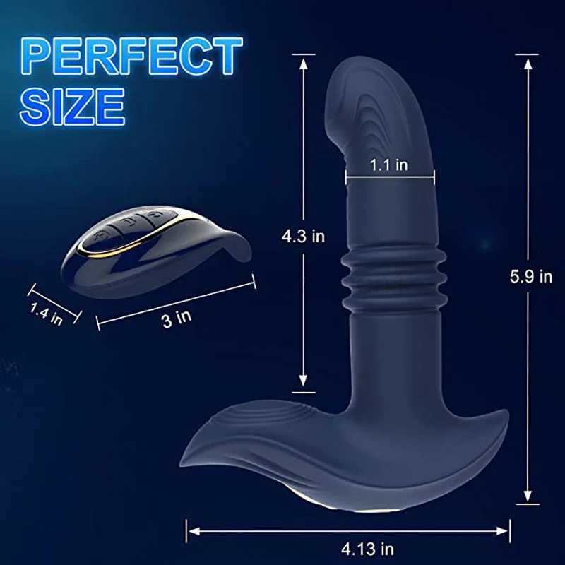 Prostate Massager Thrusting Anal Vibrator Butt Plug Teles Remote Control Women Clitoris Stimulation Male Sexe Toy For MenB240708