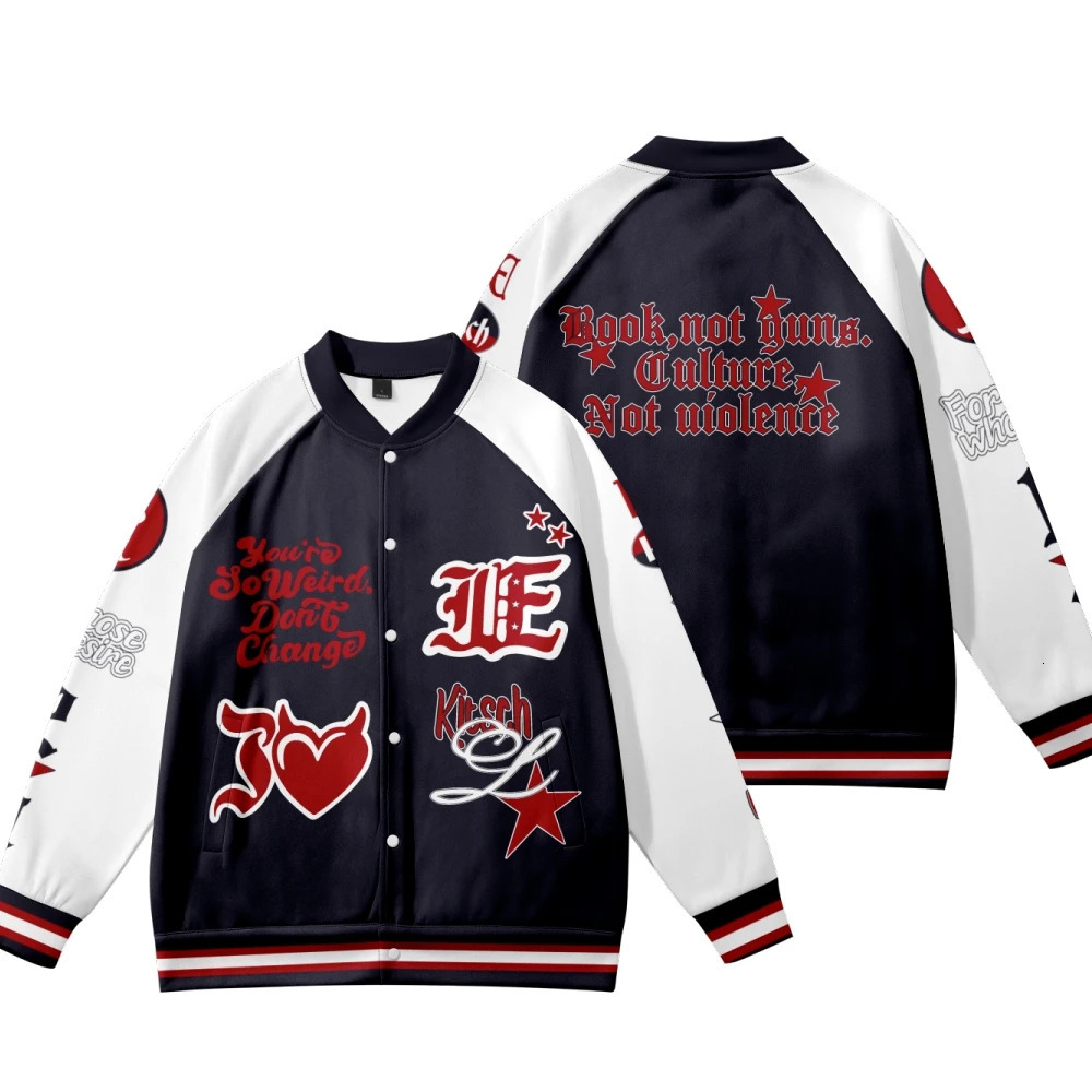 Kpop IVE Kitsch Merch Jacket Baseball Uniform Sweatshirt Long Sleeve Streetwear 2023 Album Men Womens Clothes 240701